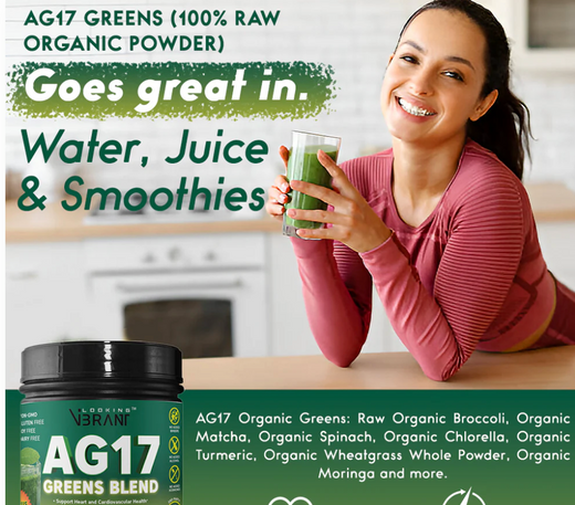 AG17 GREENS: 11 years younger when consuming daily greens