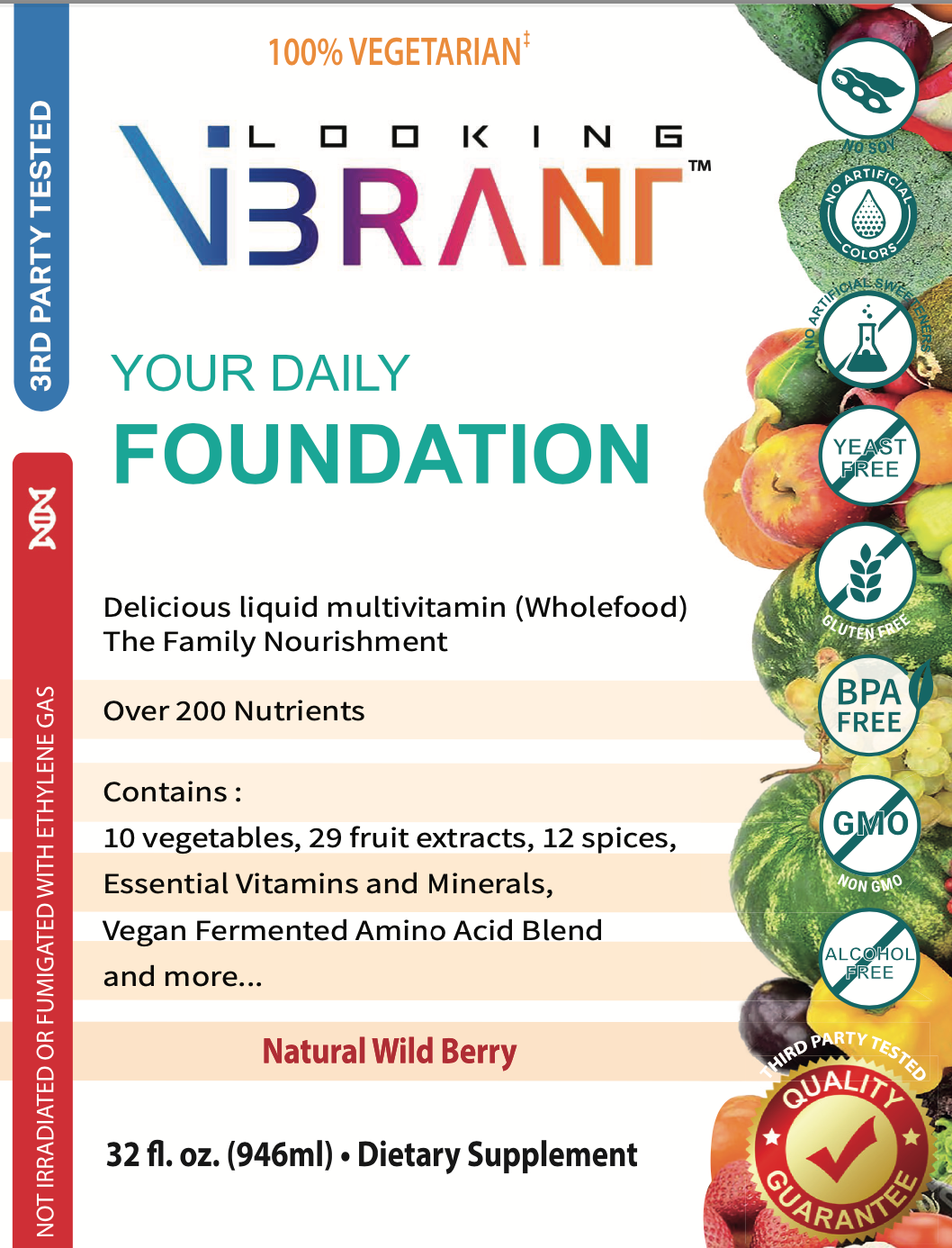 Multivitamin Vegetarian (Liquid) with over 200 nutrients - lookingvibrantcom