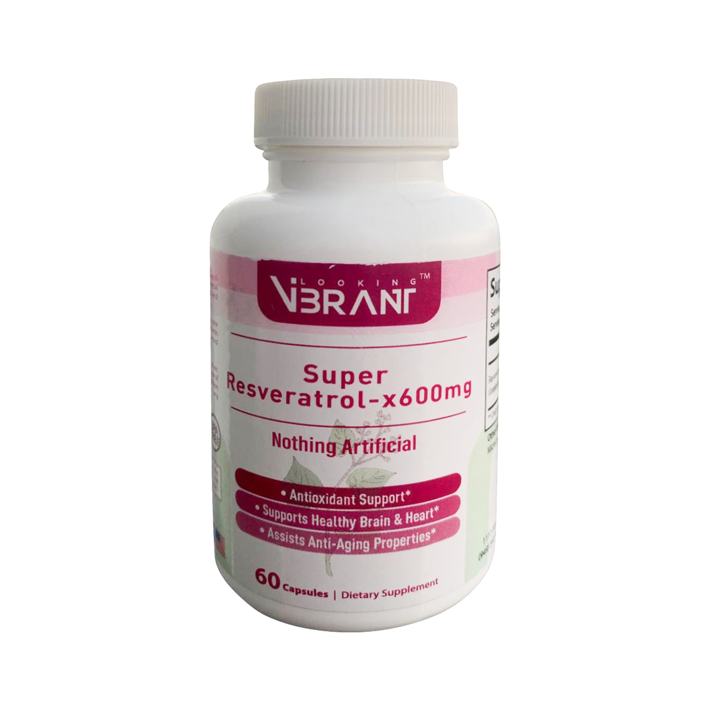 Resveratrol 600mg (50%) Trans-Resveratrol (60-servings) - lookingvibrantcom