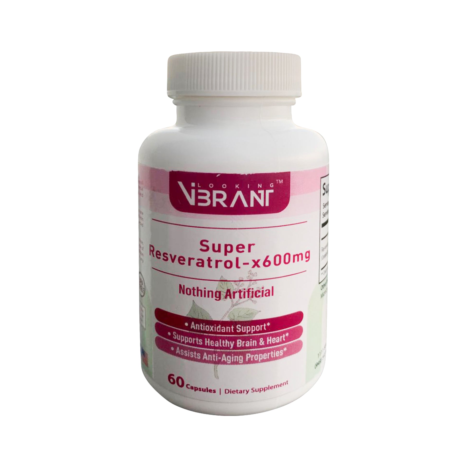 Resveratrol 600mg (50%) Trans-Resveratrol (60-servings) - lookingvibrantcom