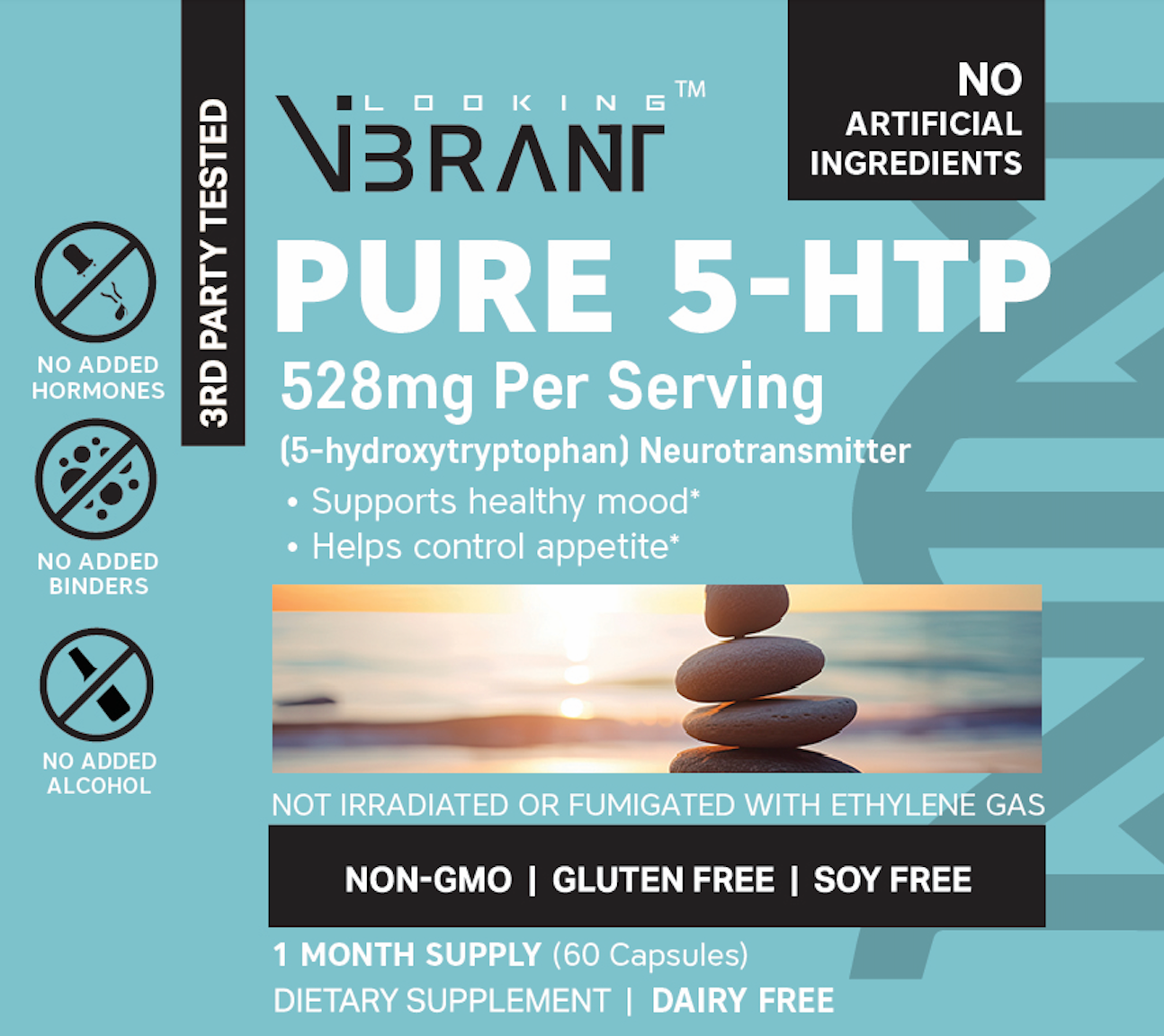 5-HTP- 528MG Per serving.
