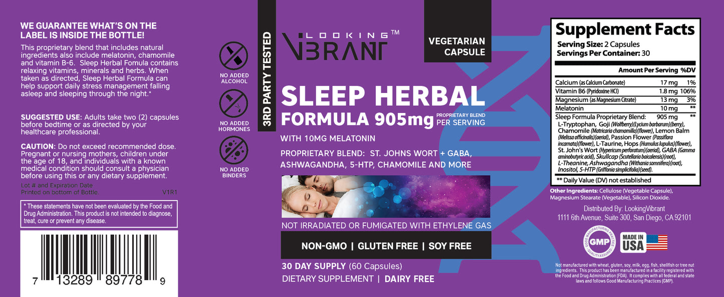 SLEEP HERBAL FORMULA 905mg - lookingvibrantcom