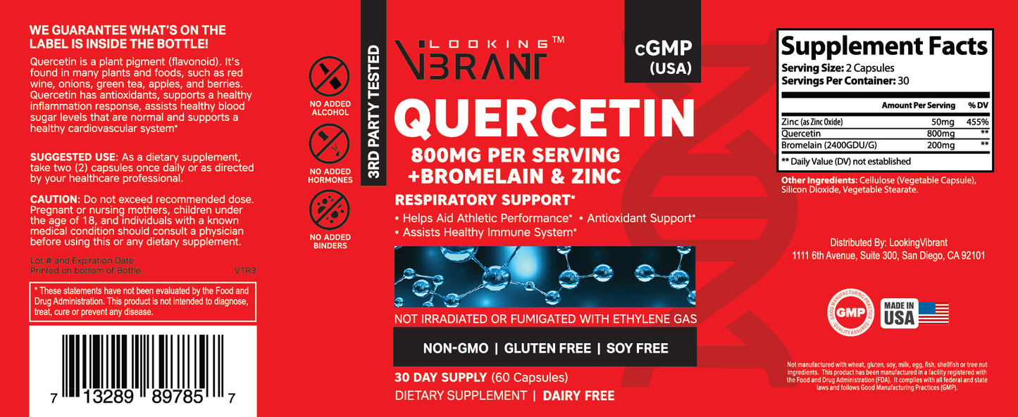 QUERCETIN 800MG + BROMELAIN + ZINC - lookingvibrantcom
