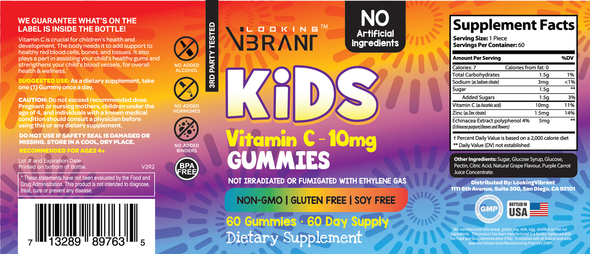 Kids Vitamin C-10mg (Gummies- Delicious) - lookingvibrantcom