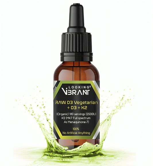 ORGANIC RAW VITAMIN D3 VEGETARIAN + K2 (Liquid drops. 90 Servings) - lookingvibrantcom