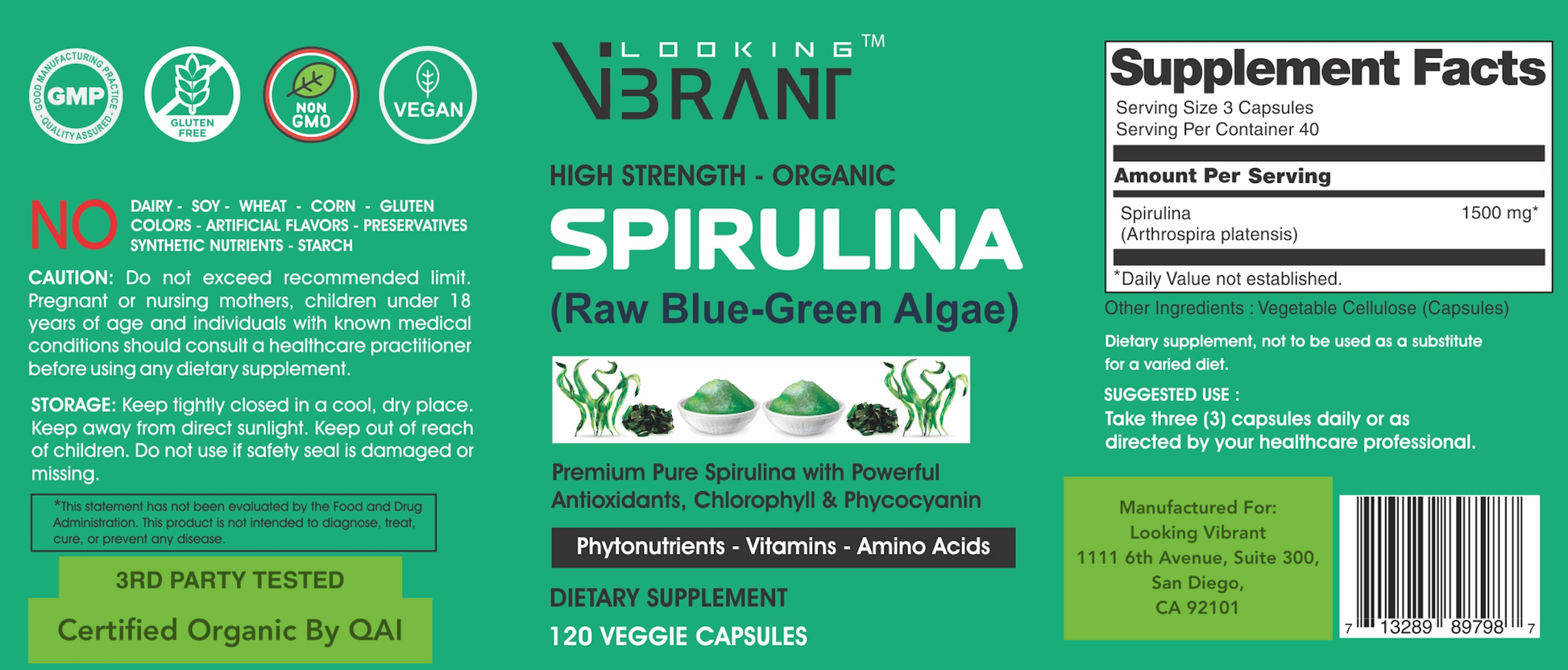 SPIRULINA (HIGH STRENGTH - ORGANIC) - lookingvibrantcom