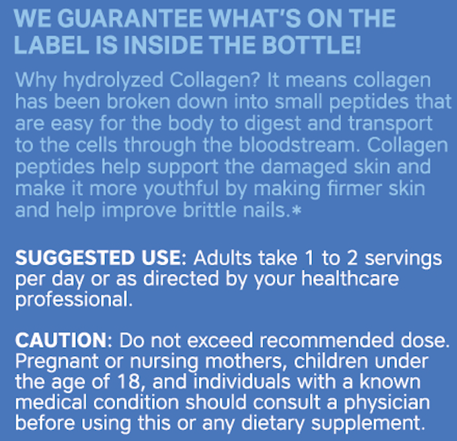 Collagen Peptides-1000 (Hydrolyzed) - lookingvibrantcom