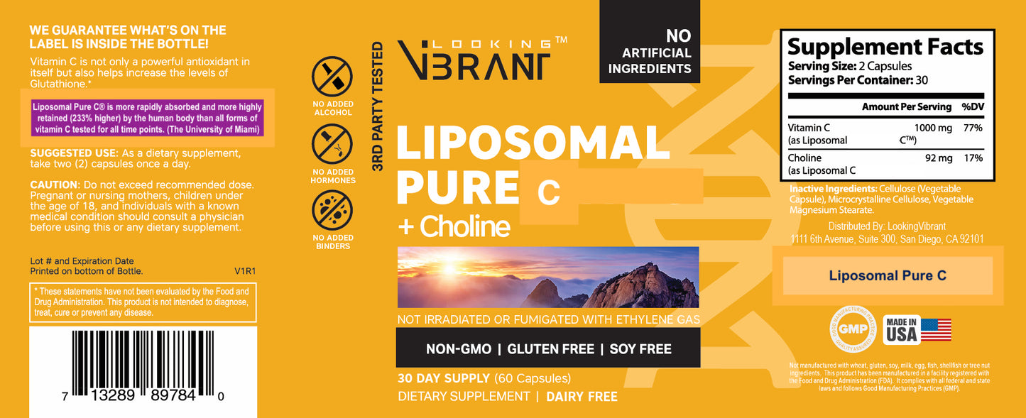 Liposomal Pure C (60 CAPS) - lookingvibrantcom