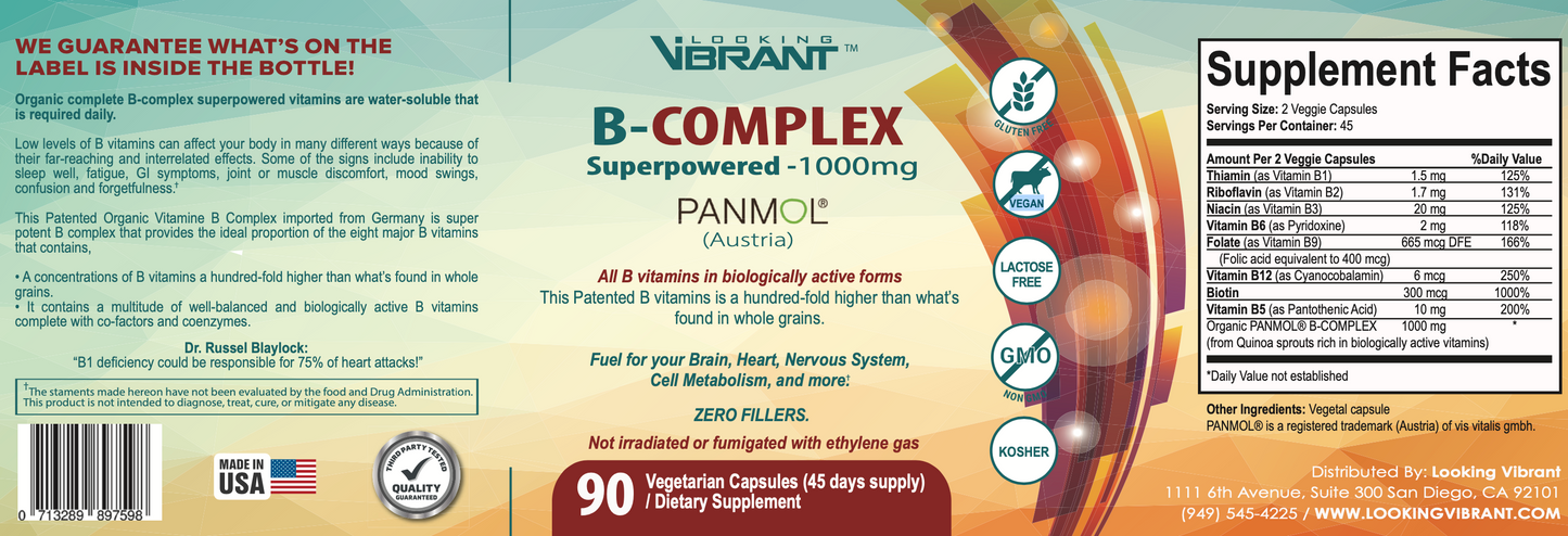 B-COMPLEX Superpowered-1000mg   (Patented organic imported from Austria) - lookingvibrantcom