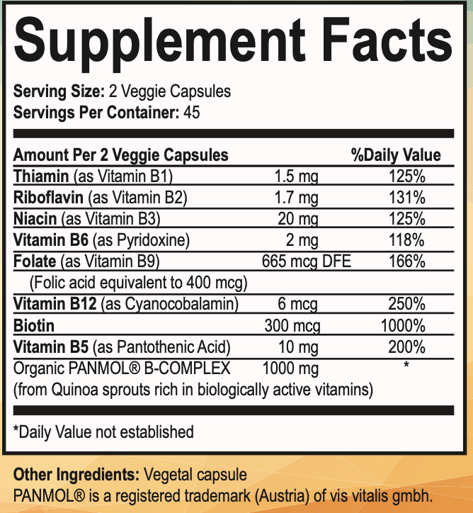 B-COMPLEX Superpowered-1000mg   (Patented organic imported from Austria) - lookingvibrantcom