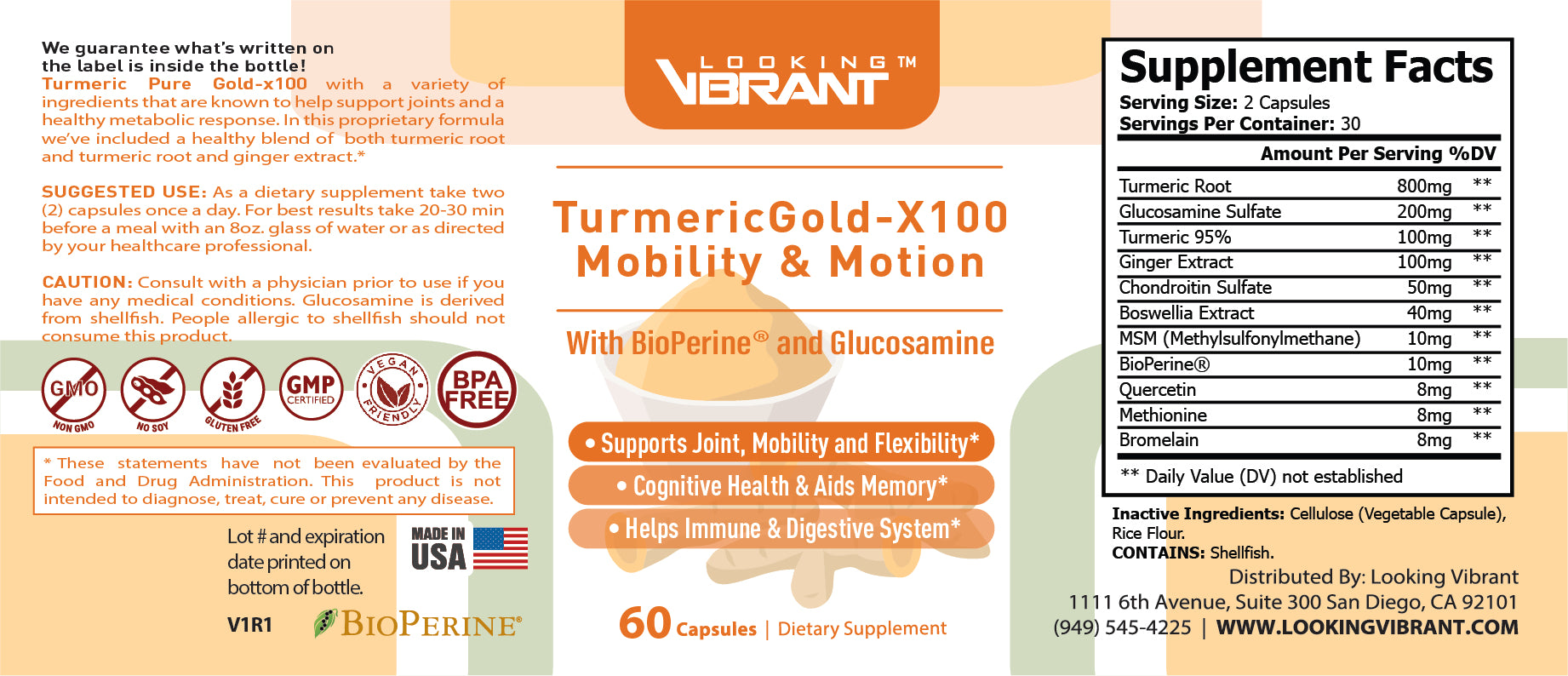 Turmeric Gold-X100 (Mobility & Motion) - lookingvibrantcom