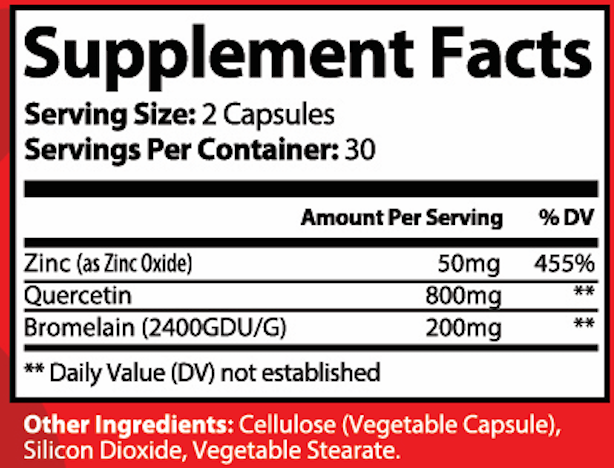 QUERCETINE 800MG + BROMELAIN + ZINC - lookingvibrantcom