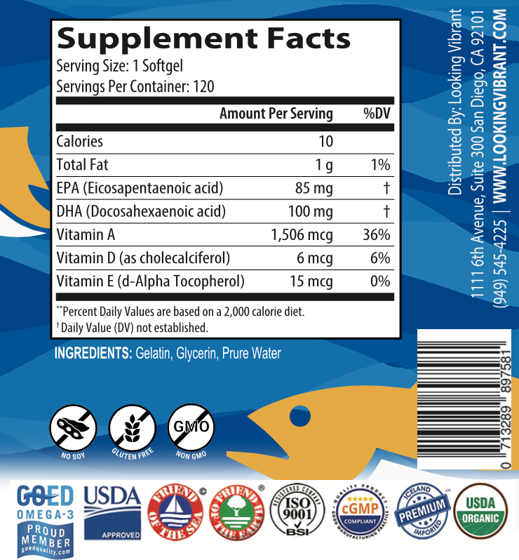 Wild Cod Liver Oil-999 (Iceland. 2-Month Supply) - lookingvibrantcom