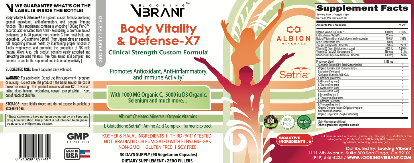 BODY VITALITY & DEFENSE-X7 (Clinical Strength Antioxidant = Super Immunity) - lookingvibrantcom