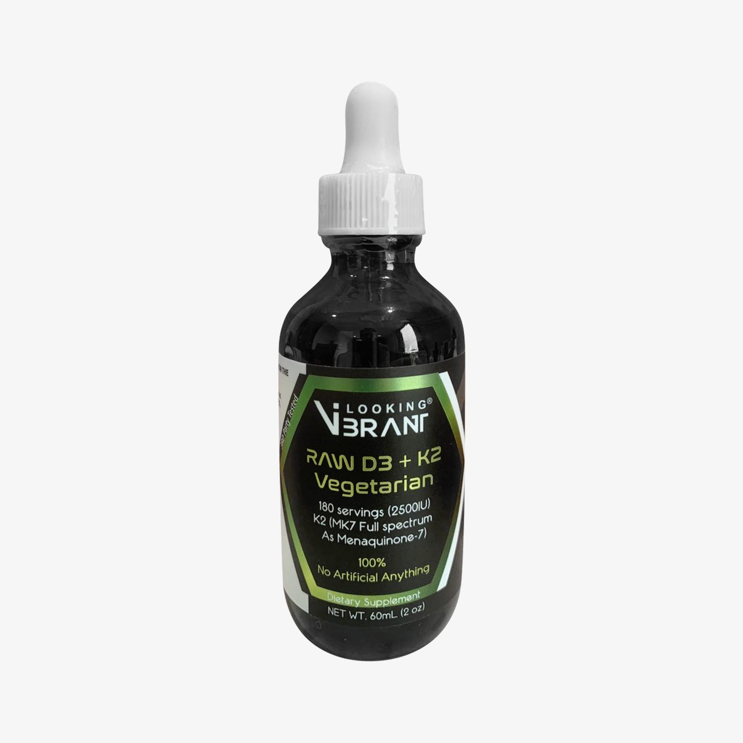 ORGANIC RAW VITAMIN D3 VEGETARIAN + K2 (Liquid drops. 180 Servings)