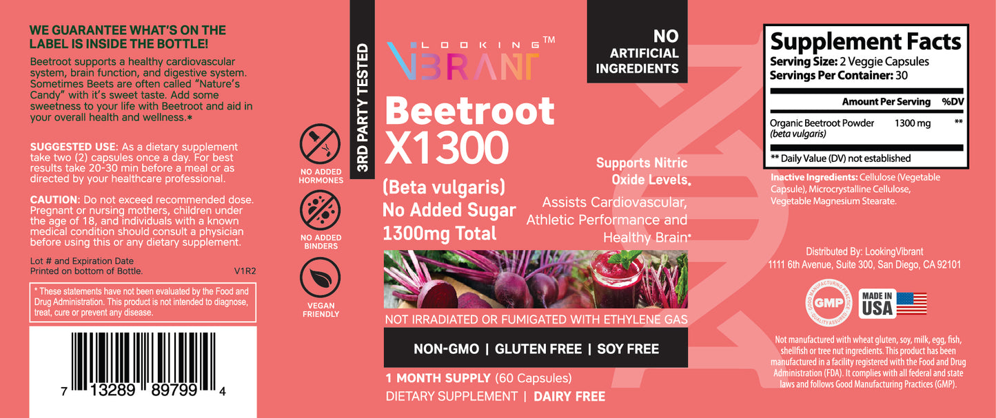Organic Beetroot 1300MG - lookingvibrantcom
