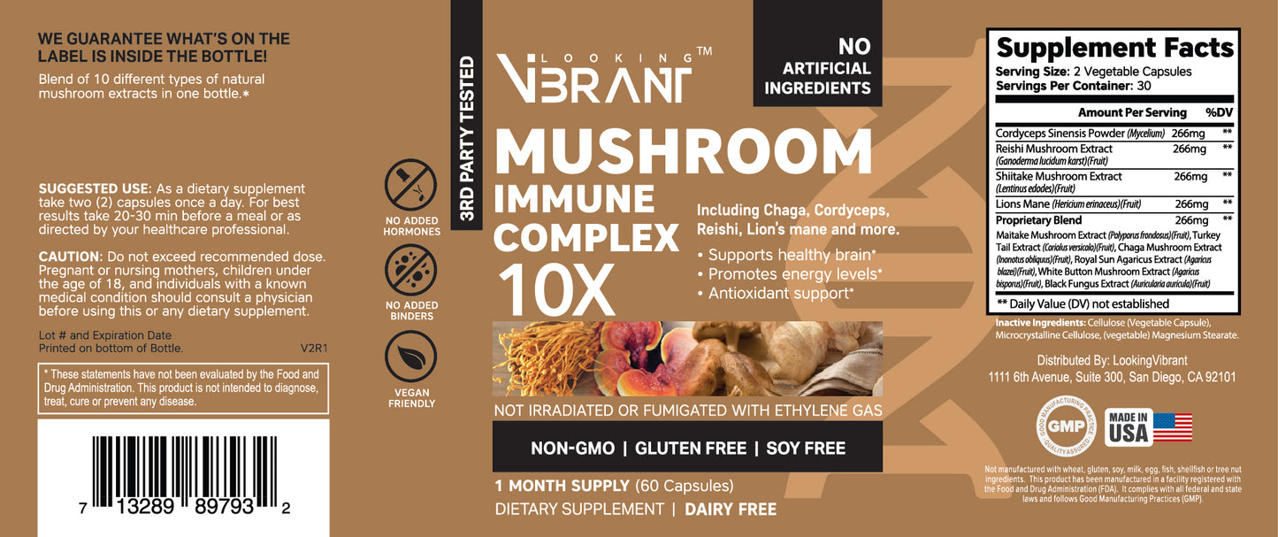 Mushroom Immune Complex 10X - lookingvibrantcom
