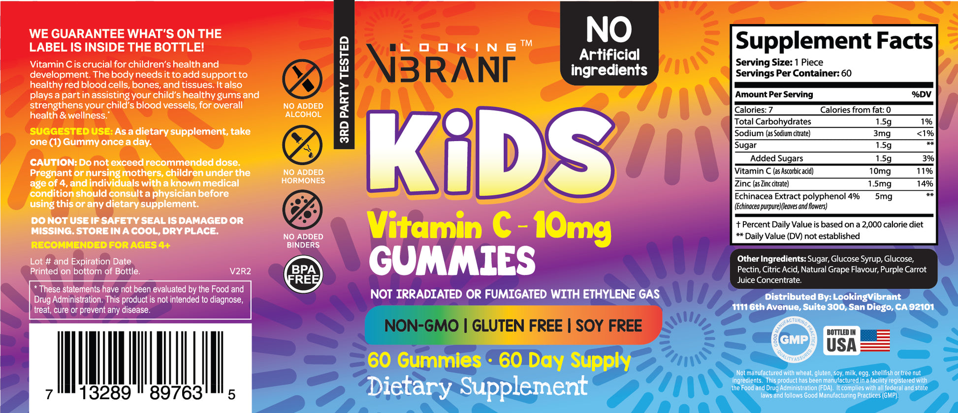 Kids Vitamin C-10mg (Gummies- Delicious) - lookingvibrantcom