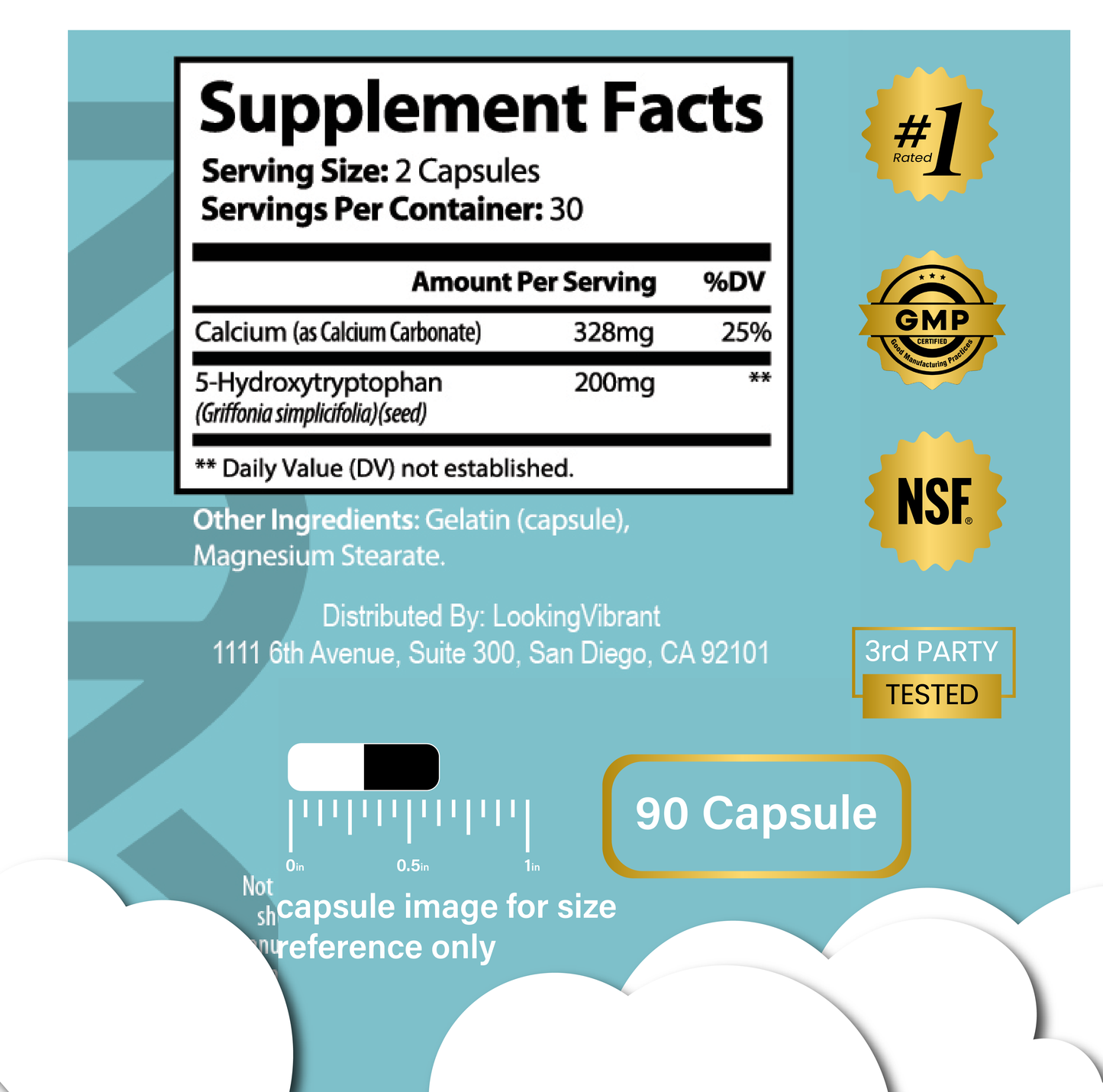 5-HTP- 528MG Per serving.