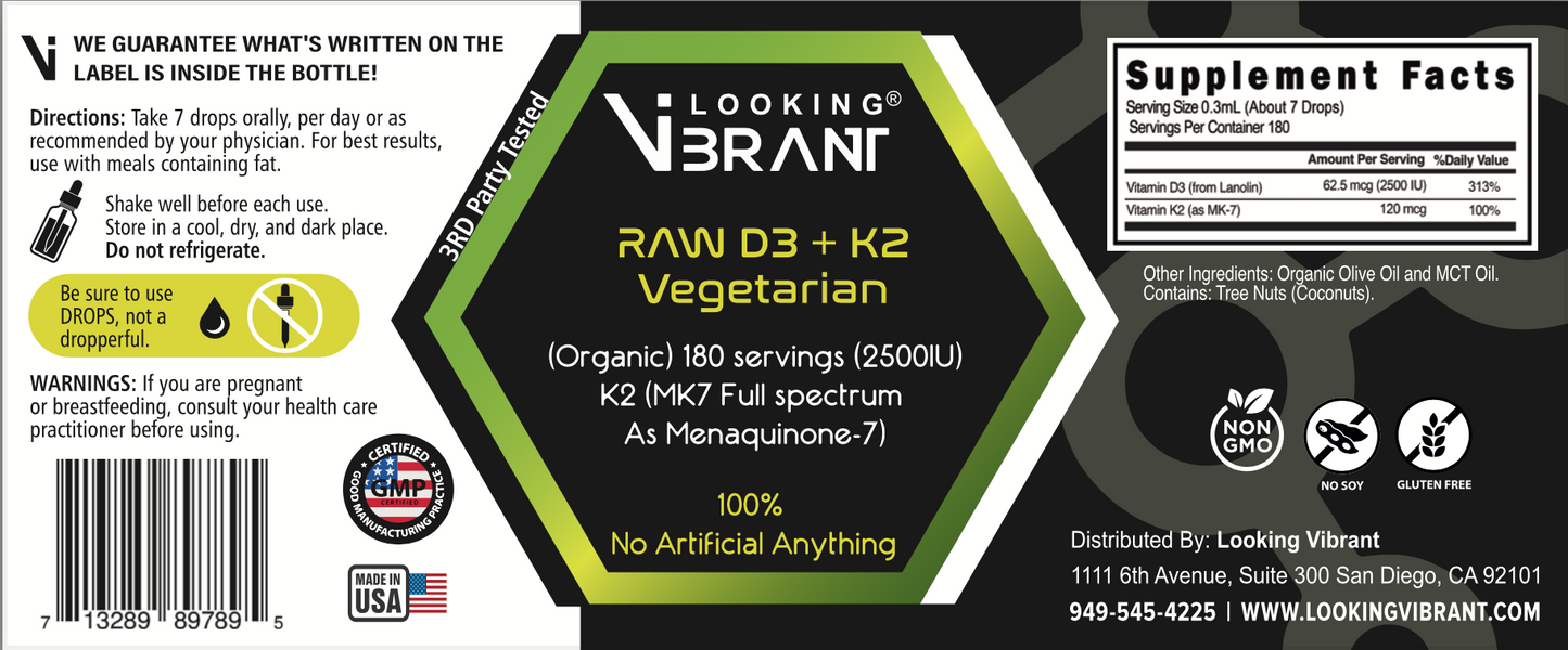 RAW D3 VEGETARIAN + K2 (180 Servings) - lookingvibrantcom