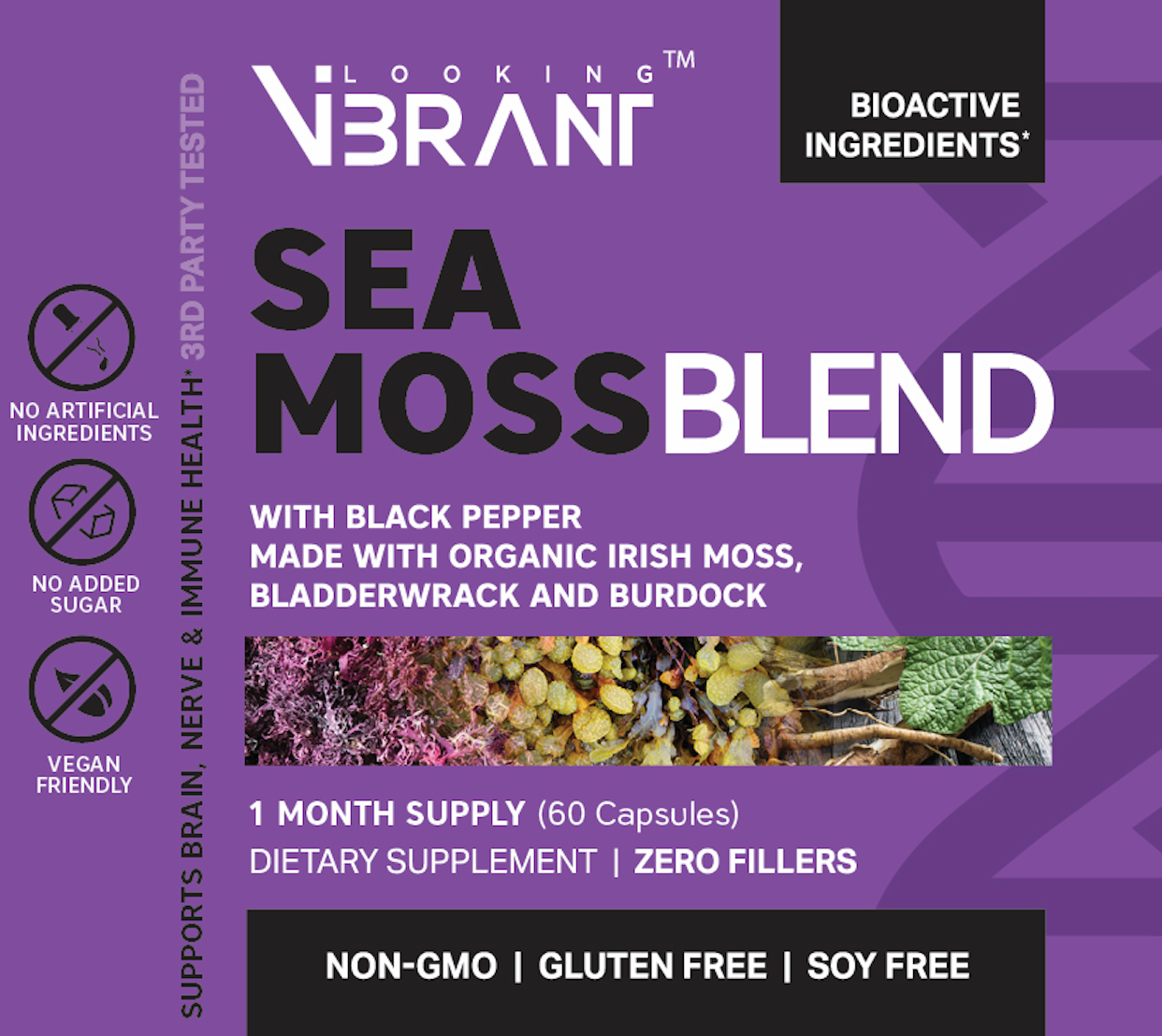 100% ORGANIC SEA MOSS BLEND (Supports Brain, Nerve & Immune Health) - lookingvibrantcom