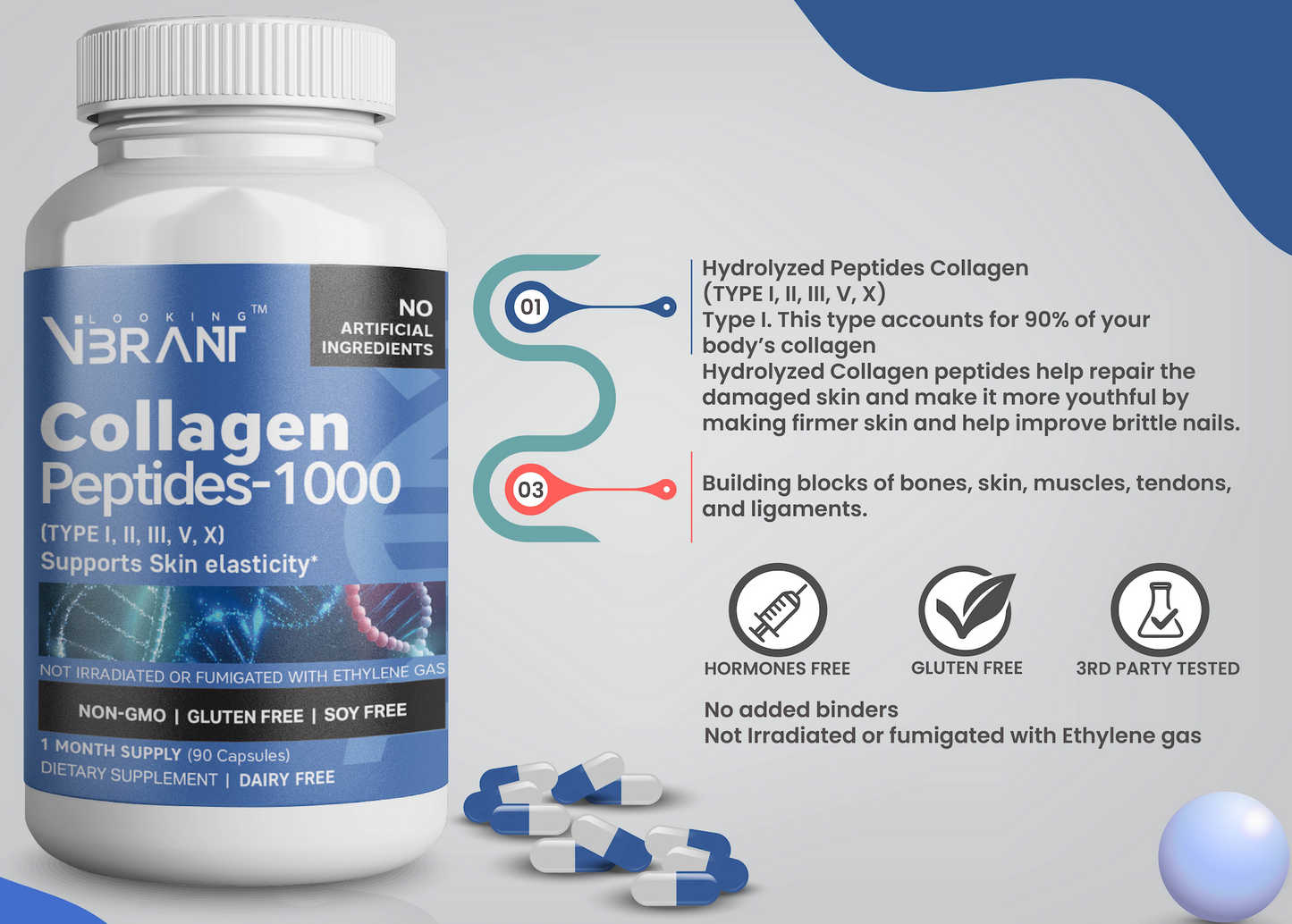 Collagen Peptides-1000 (Hydrolyzed) - lookingvibrantcom