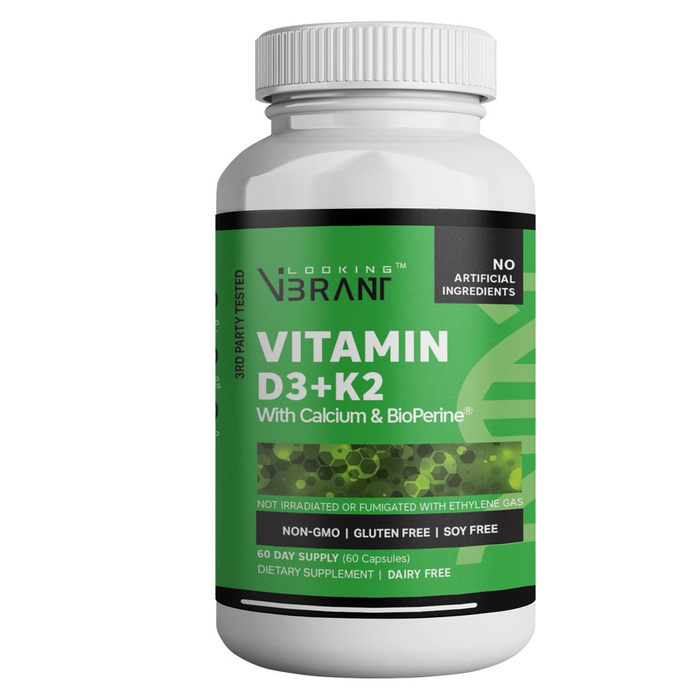 Vitamin D3+K2 (Capsules 2500iu-120 servings) - lookingvibrantcom